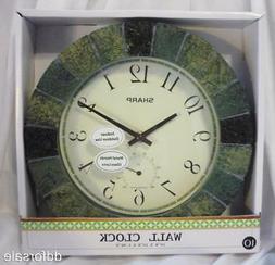 Decorative 10" Indoor/Outdoor Wall Clock with Temperature Ga