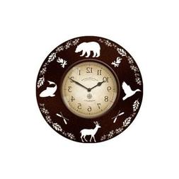 Decorative Rustic Wall Clock with Wildlife Cut Out Silhouett