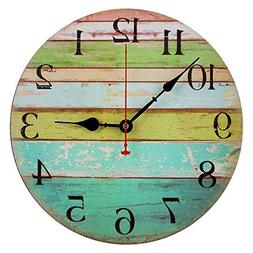 RELIAN Decorative Wall Clock 14 Inch Beach Silent Wall Clock