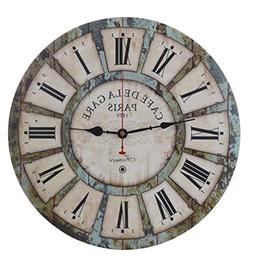 Old Oak Decorative Wall Clock Vintage Large 16-Inch Silent N