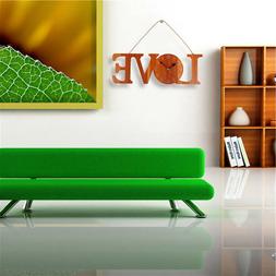 Decorative Wooden Wall Clock Love Shape Quartz Battery Opera