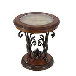 Urban Designs Designer Round Clock Coffee & End Table
