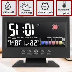 Desk Digital Alarm Clock Weather Thermometer  LED Temperatur