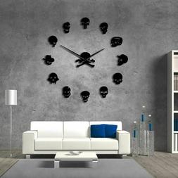 Different Skull Head DIY Horror Wall Art Giant Wall Clock Bi
