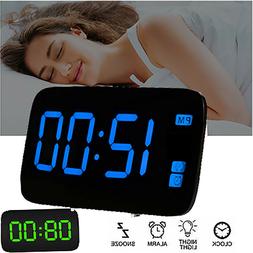 Digital Alarm Clock Large LED Display USB/Battery Operated S