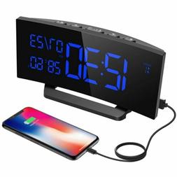 Digital Alarm Clock Projection Bedroom LED Dual Alarms SNOOZ
