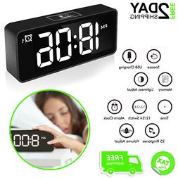 Digital Clock For Bedroom Office Desk 4.6 LED Display Dual A