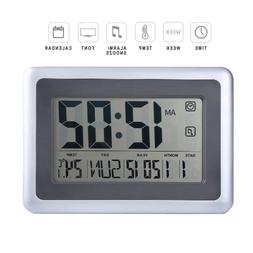 Digital Clock Wall Large Numbers LED Display Day Date Temper