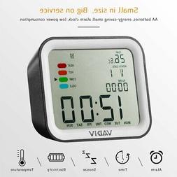 VADIV Digital LCD Bell Dual Alarm Clock  Snooze Temperature 