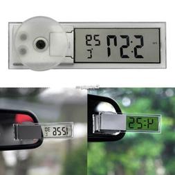 Digital LCD Glass Adsorption Small Clock Dashboard Auto Car 