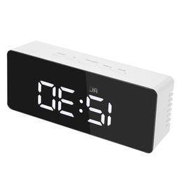 Digital Portable LED Mirror Alarm Clock with Snooze Time Tem