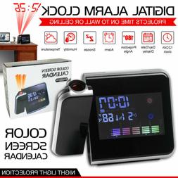 Digital Projection Alarm Clock Weather Thermometer Snooze LE
