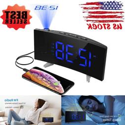 Digital Projection Dual Alarm Clock FM Radio 5" Dimmable Kid