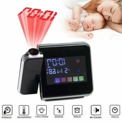Projection Digital Alarm Clock Snooze Weather Thermometer LC