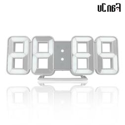 Digital Wall Clock 3D LED Large Number Alarm with Backlight 