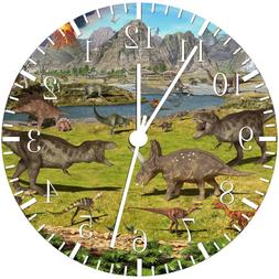 Dinosaur Frameless Borderless Wall Clock Nice For Gifts or D