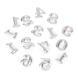 Darice DIY Brushed Silver Metal Clarendon Clock Numbers, 15 