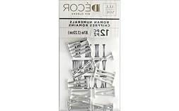 Darice DIY Clock Silver Metal Roman Numeral Numbers, 12 Piec