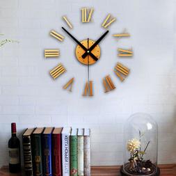 DIY Luxury 3D Digital Wall Clock Large Size Home Decoration 