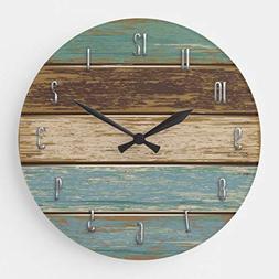 Large Decorative Wooden Quartz Silent Clock 16 Inches Home C