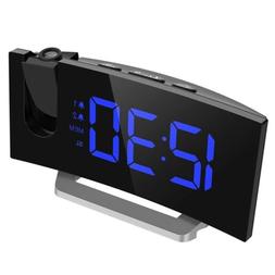 Dual Alarm Clock LED Wall Ceiling Projection LCD Digital w/ 