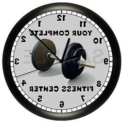 DUMBBELL FITNESS WALL CLOCK DECOR GYM WORKOUT EXERCISE ROOM 