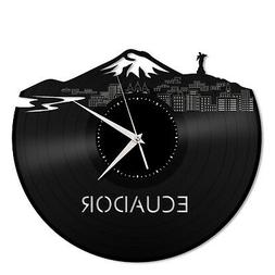 Ecuador Vinyl Wall Clock City Skyline Vintage Gift for Offic
