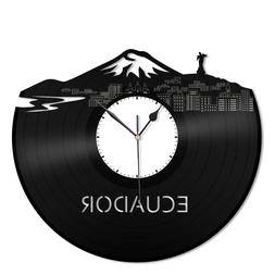 Ecuador Vinyl Wall Clock City Skyline Vintage Gift for Offic