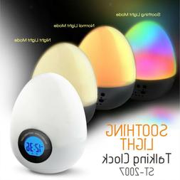 Egg Shape USB/Battery Powered Bedside Alarm Clock Silent Sno