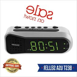 Sharp Electric Digital Dual Alarm Clock Battery Backup LED L