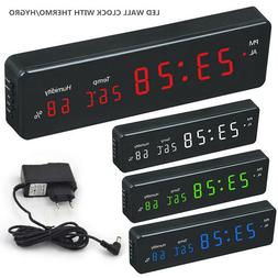 Large Digital Jumbo LED Wall Desk Alarm Clock Display Calend