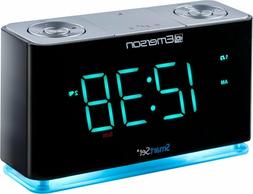 Emerson ER100301 SmartSet Alarm Clock Radio with Bluetooth S