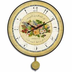 Emile Floral Pendulum Wall Clock Perfect Round Home Wall Cra