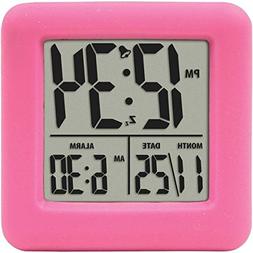 EQUITY BY LA CROSSE SOFT CUBE ALARM CLOCK PNK