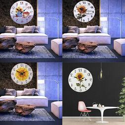 European Style Wall Clock Sunflower Hanging Battery Operated