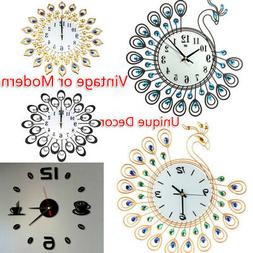Exquisite Vintage Style Peacock Antique Wall Clock for Home 