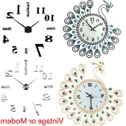Exquisite Vintage Style Peacock Antique Wall Clock for Home 
