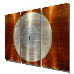Extra Large Modern Wall Clock, Copper Contemporary Metal Wal