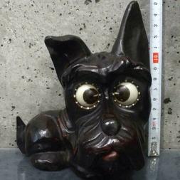 Oswald Eye-catching Clock Dog Shape Germany Black Antique Ja