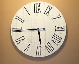 Farmhouse Decor Clock, 24" Large Rustic Clock, Wall Clock, W