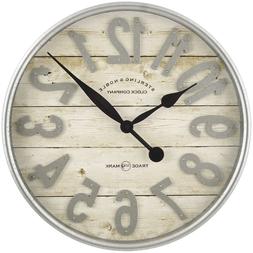 Farmhouse Plank with Galvanized Finish Wall Clock Washed Dec