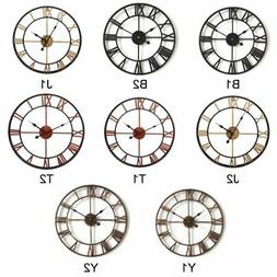 Roman Numerals Round Wrought Iron Clock Home Decor