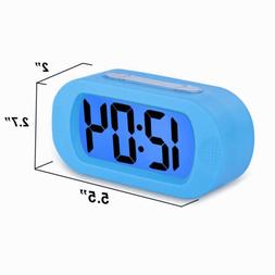 Fashion Silicone LCD Digital Alarm Clock Snooze Night Light 