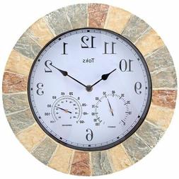 Lily's Home Hanging Wall Clock, Includes a Thermometer and H
