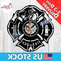 Fire Department Clock Vinyl Firefighting Decor Firefighter G