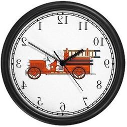 Fire Engine, Fire Truck or Firetruck - JP - Wall Clock by Wa