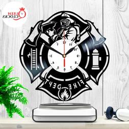 Firefighting Wall Clock Vinyl Office Firefighter Decor Decor