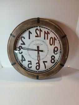 FIRSTIME MANUFACTORY RUSTIC LOOKING FAUX WOOD WALL CLOCK 14"