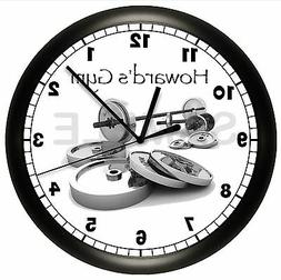 FITNESS WALL CLOCK PERSONALIZED GYM WEIGHTS TRAINER EXERCISE