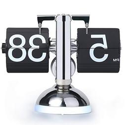 Flip Clock with Sound Control LED Nightlight Desk Clock Seni